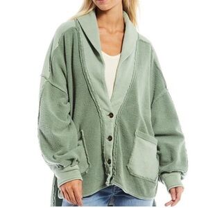 FREE PEOPLE Jordan Reverse Fleece Shacket Bleached Military Women’s SIZE MEDIUM